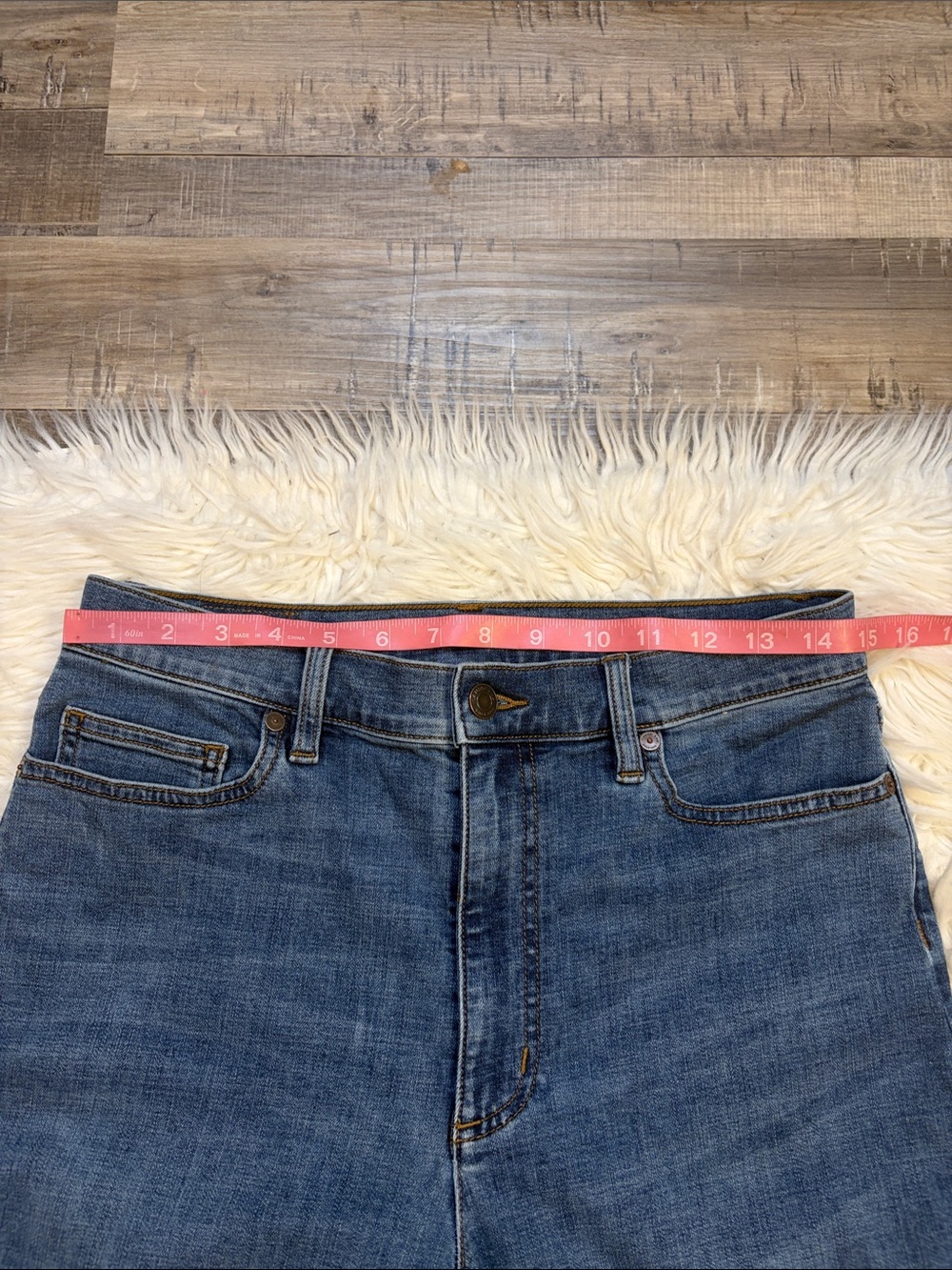 Lands’ End wide leg stretch denim jeans 10 - Picture 9 of 11